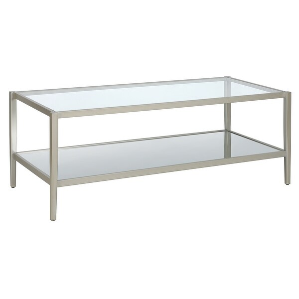 Hera 45'' Wide Rectangular Coffee Table with Mirror Shelf