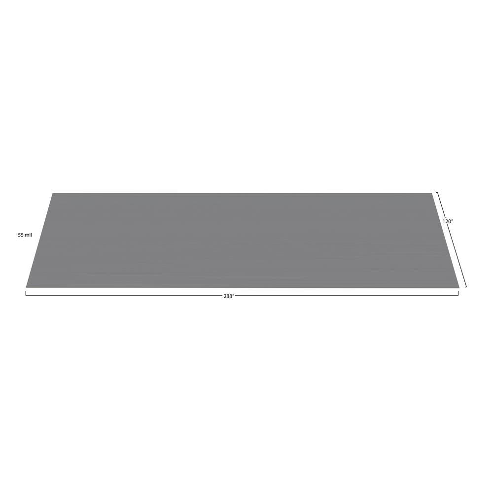 G-Floor Rib 10 ft. x 24 ft. Slate Grey Vinyl Garage Flooring Cover and Protector GF55RB1024SG