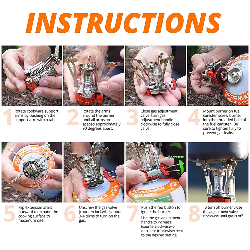 Kingpool Professional Manufacturer Windproof Hiking Lightweight Portable Mini Compact Folding Tourist Camping Gas Burner Stove