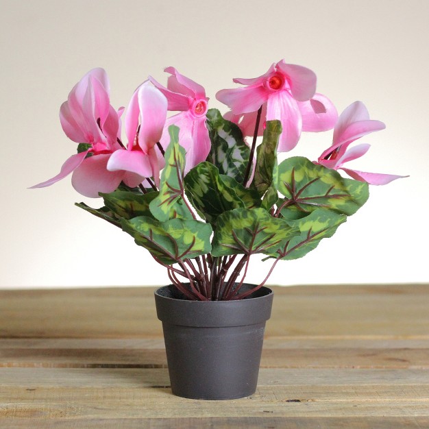 Pink Potted Cyclamen Spring Artificial Floral Arrangement