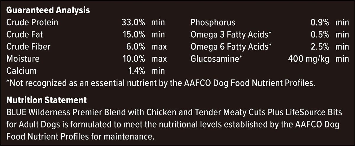 Blue Buffalo Blue Wilderness Premier Blend with Meaty Cuts Chicken Adult Dry Dog Food