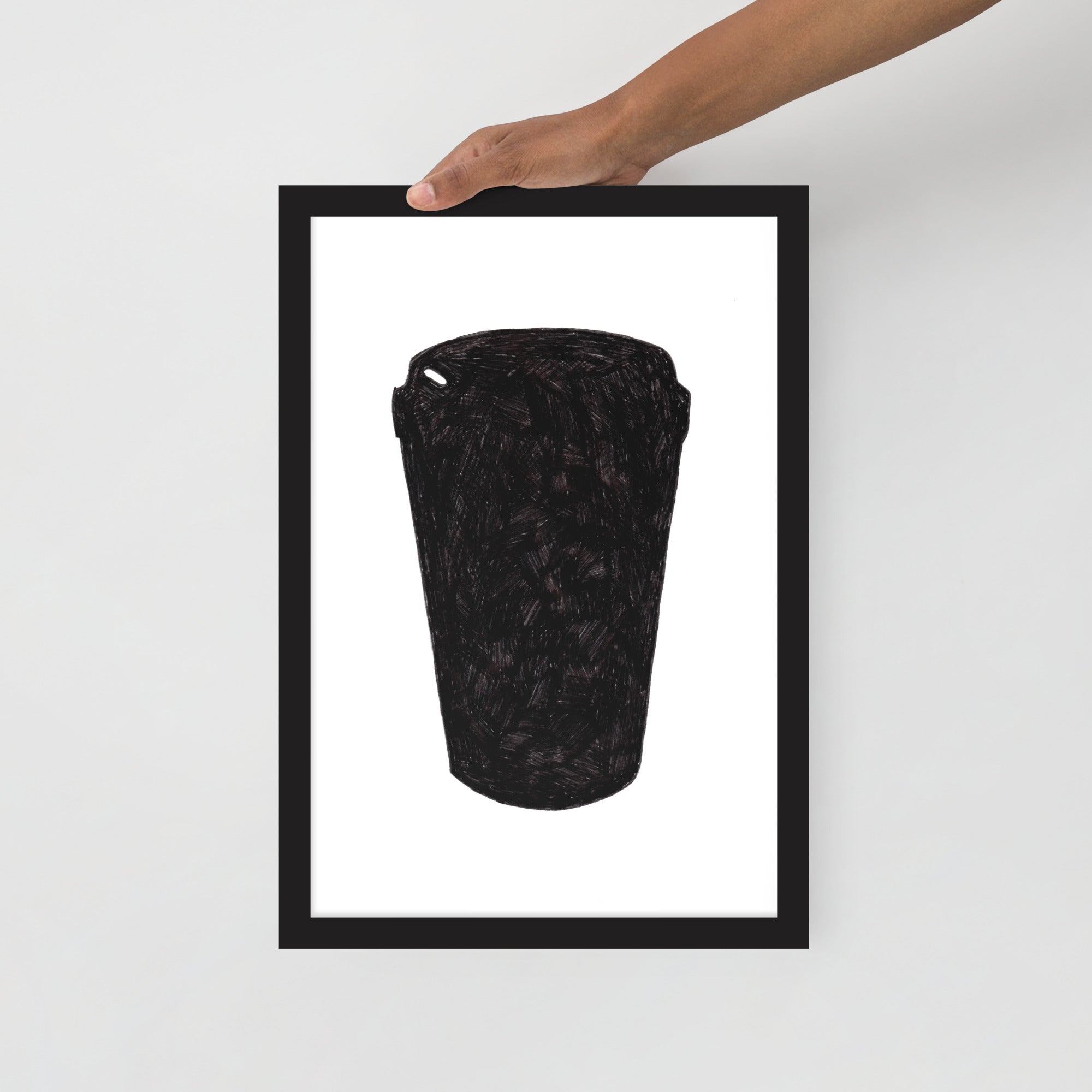 Ink Drawing Framed Print, Coffee