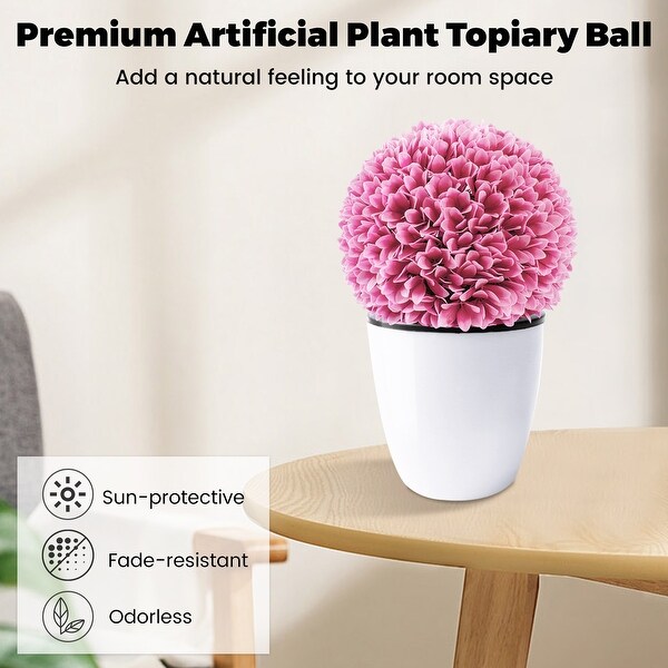 2 Pieces Artificial Plant Topiary Balls Faux Boxwood Decorative Balls