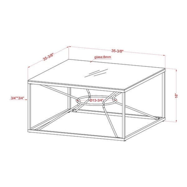 Furniture of America Taylan Gold Coated Steel and Glass Coffee Table