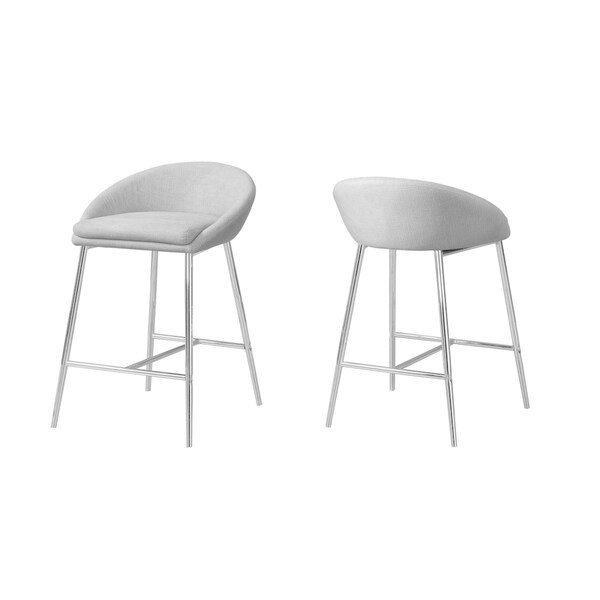 Barstool - 2Pcs / Chrome Base / Counter Height