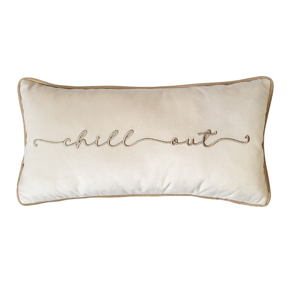 Edie@Home 'Chill Out' Embroidered Decorative Pillow