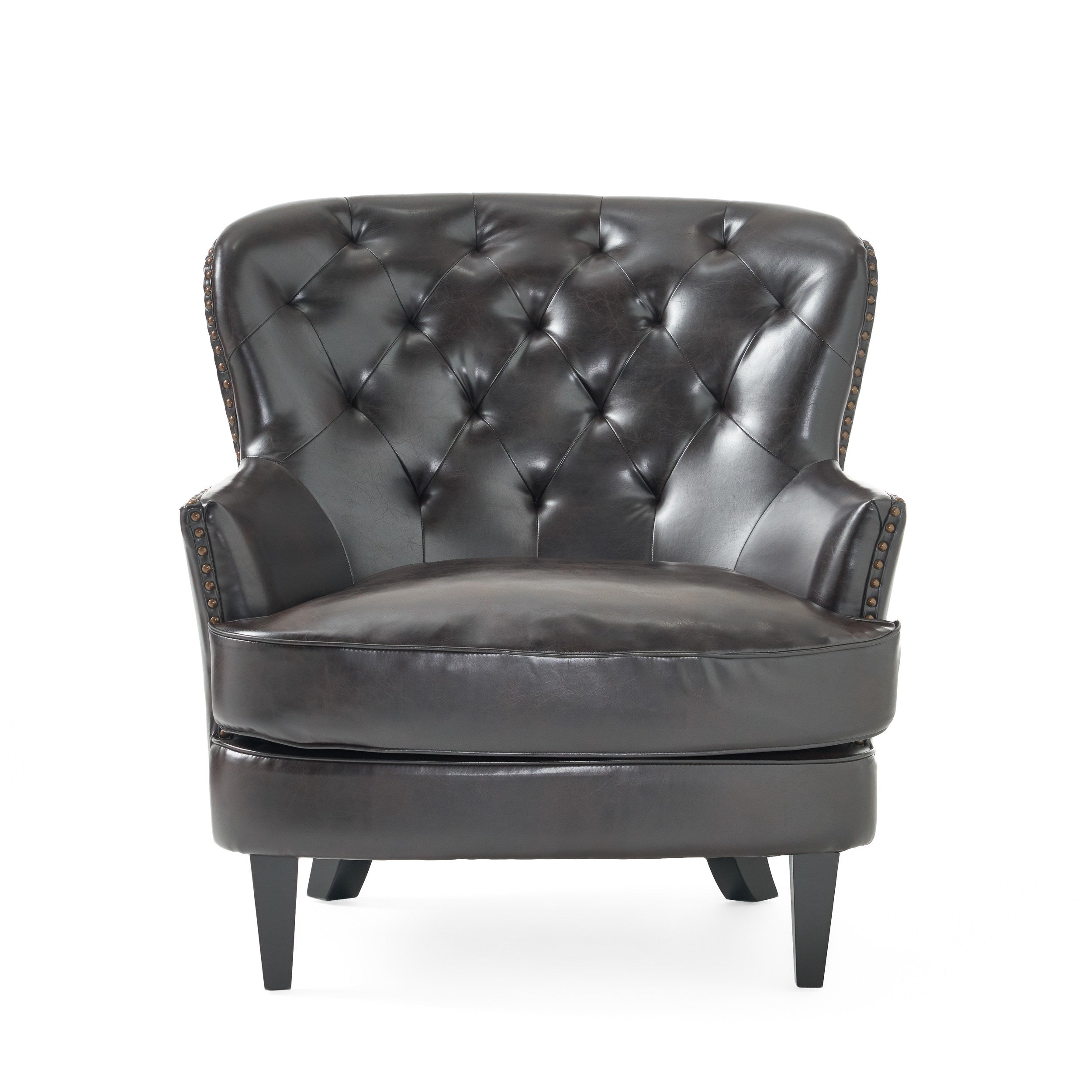 Aveton Tufted Leather Club Chair