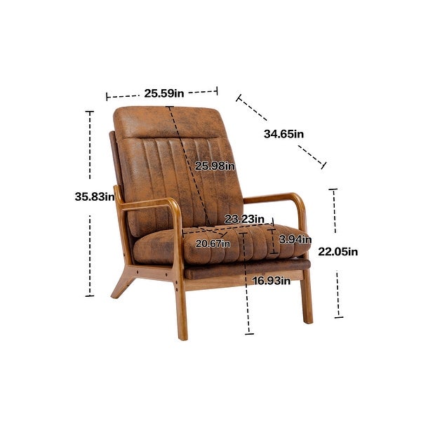 Wood Frame Armchair， Modern Accent Chair Lounge Chair for Living Room