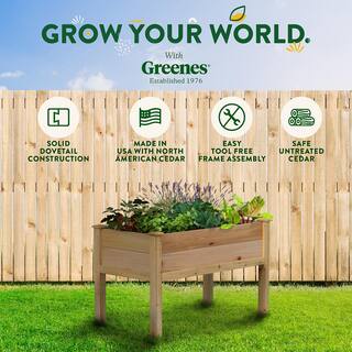 Greenes Fence 48 in. L x 24 in. W x 31 in. H Premium Cedar Elevated Garden Bed RCEV2448P
