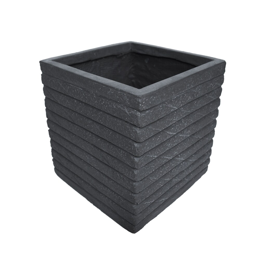 Kaden Square Riveted Lightweight Concrete Indoor/ Outdoor Planter by Christopher Knight Home