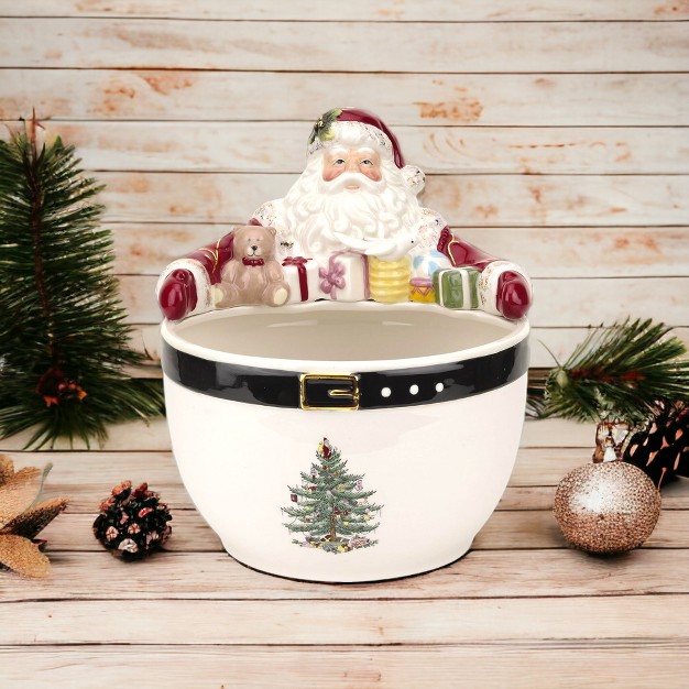 Spode Christmas Tree Santa Nut Bowl Made Of Fine Earthenware