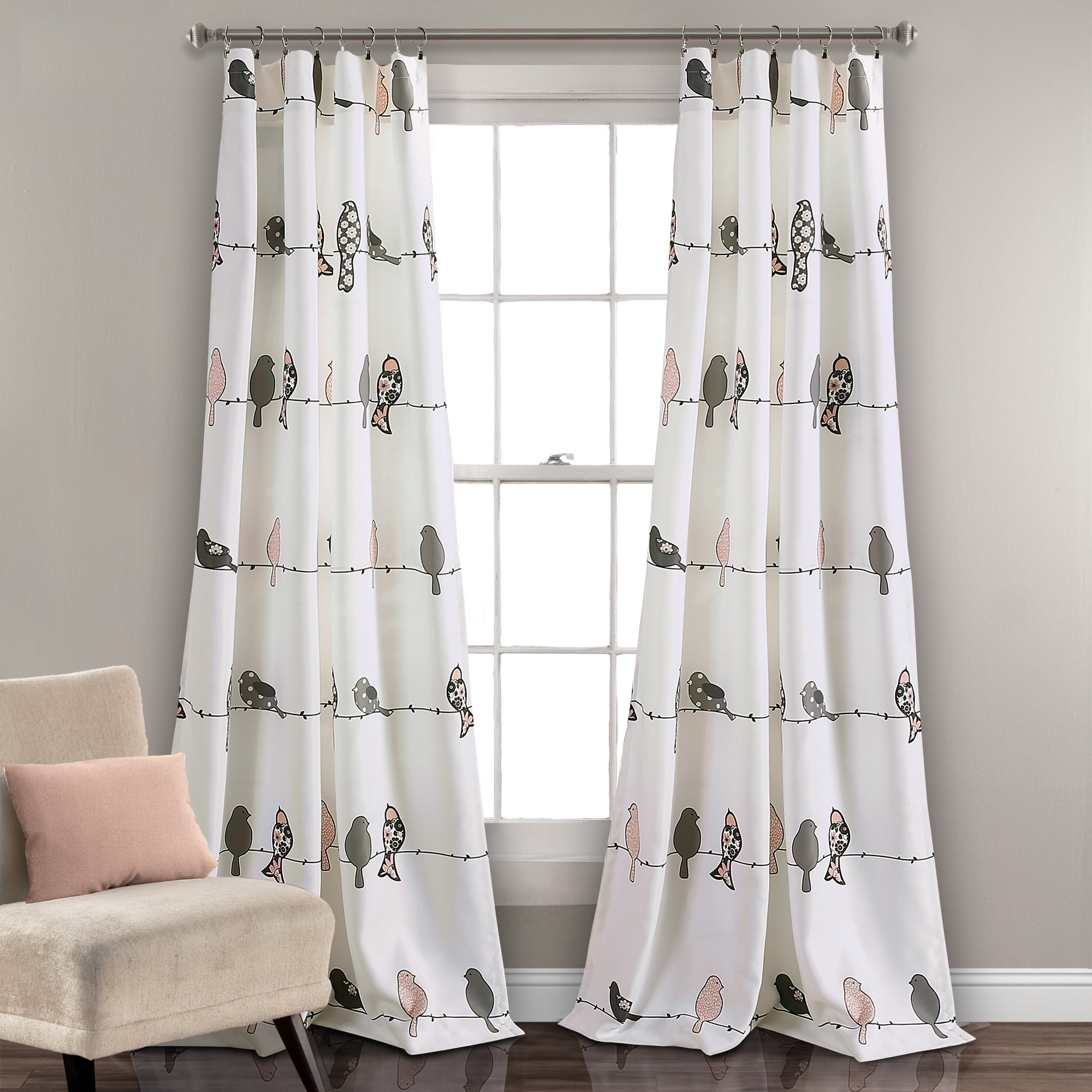 Rowley Birds Light Filtering Window Curtain Set