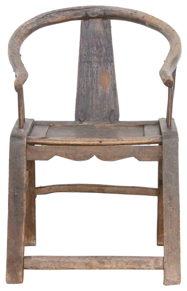 Primitive 18th Century Horseshoe Chair   Asian   Armchairs And Accent Chairs   by De cor  Houzz