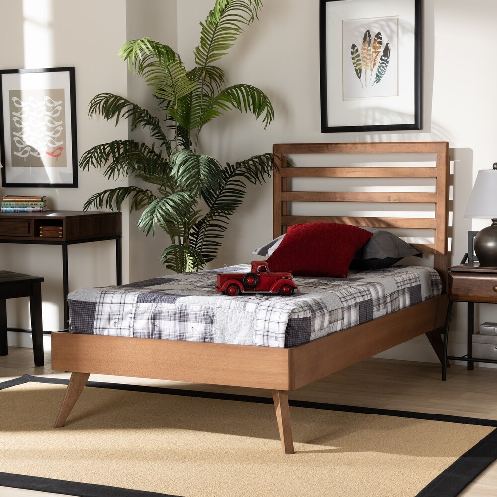 Shiro Mid Century Modern Wood Platform Bed