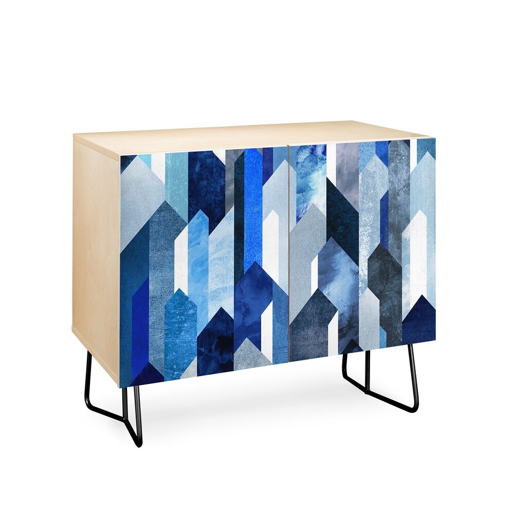 Carson Carrington Hjaelmared Modern/Contemporary Blue Credenza