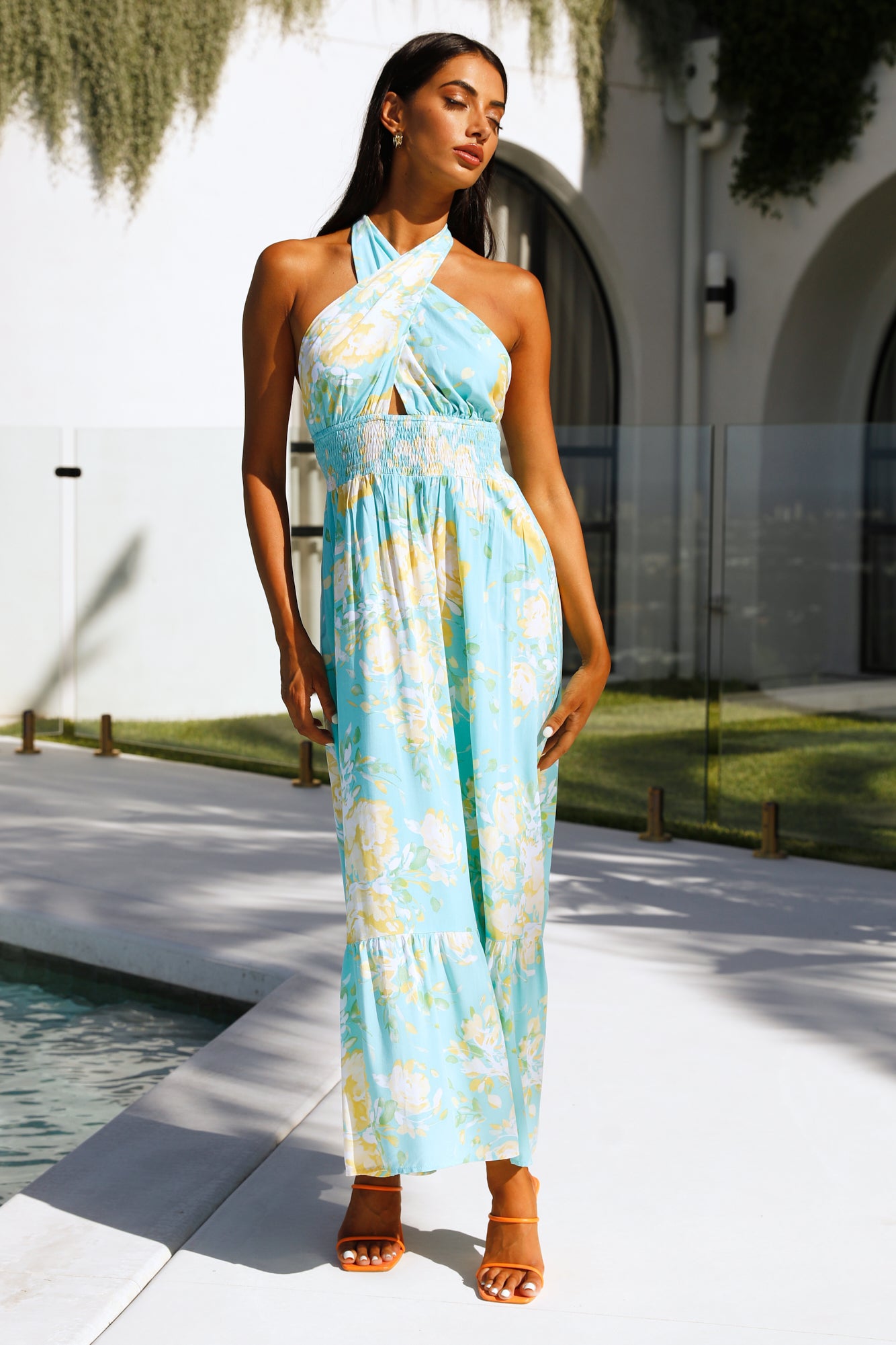 And Scene Maxi Dress Aqua