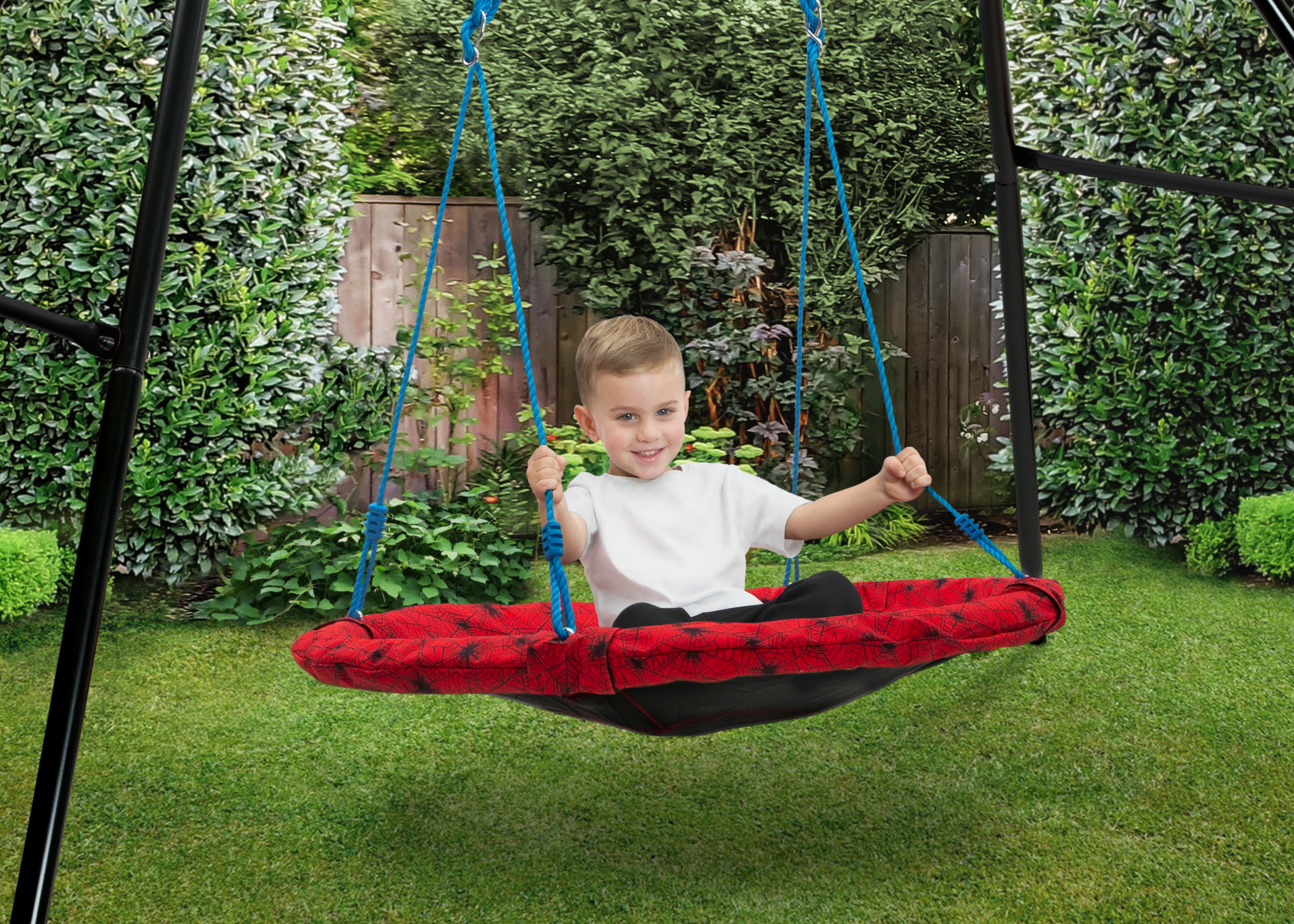 Marvel Spider-Man 40-inch Saucer Swing – Includes Hardware for Swing Set or Tree Attachment