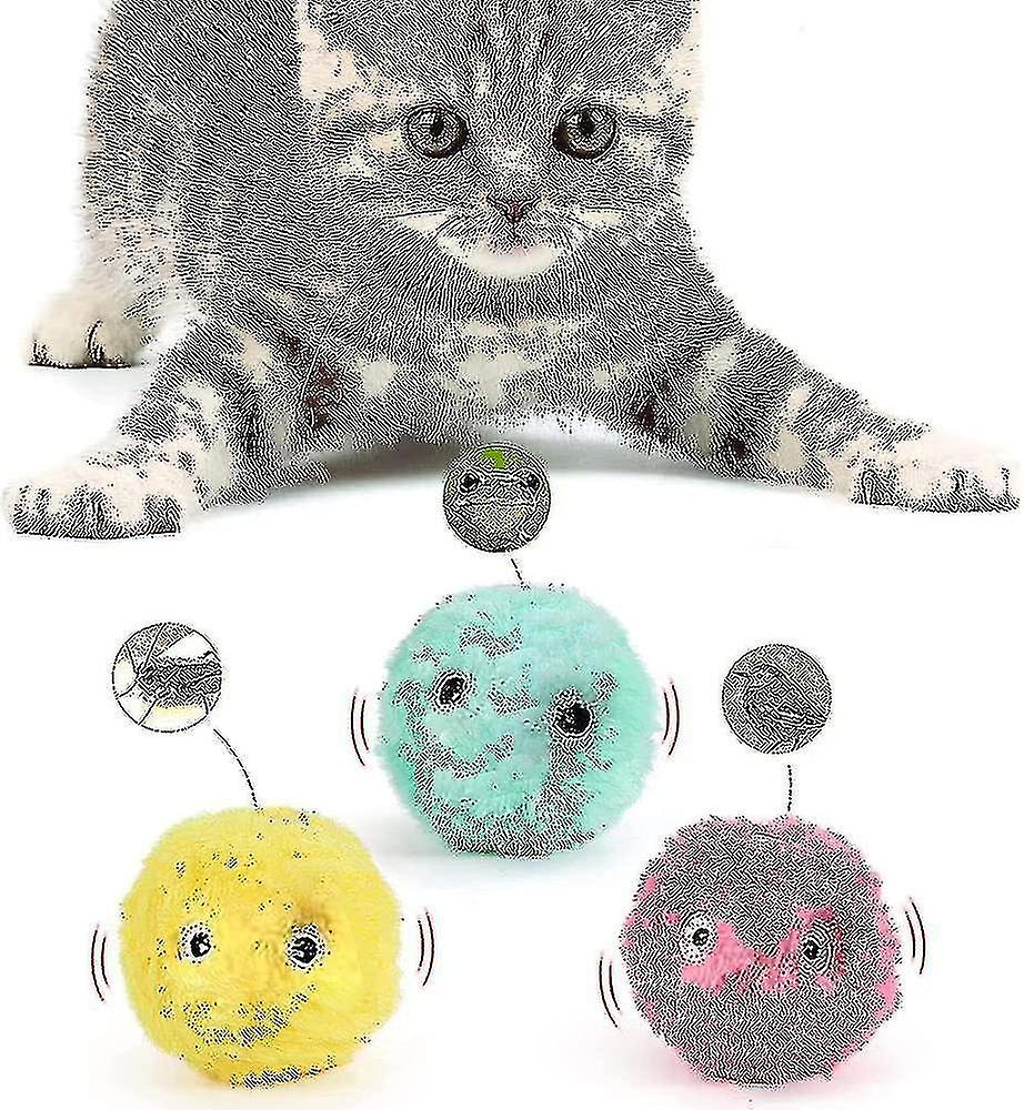 3 Pcs Plush Ball Cat Toys For Indoor Cats Interactive Cat Toy Catnip Toys