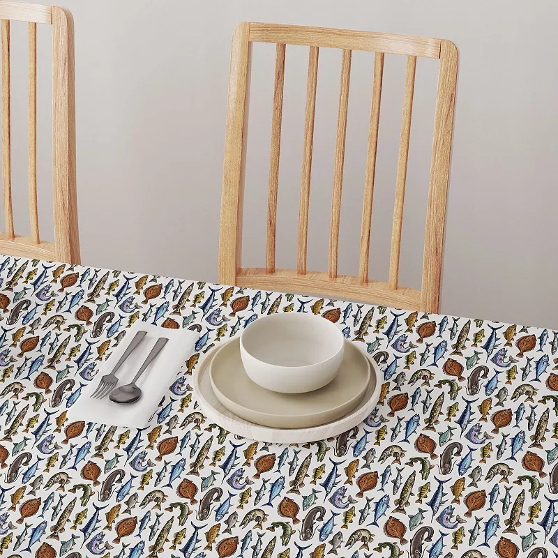 Square Tablecloth， 100% Polyester， 54x54， Fresh Catch