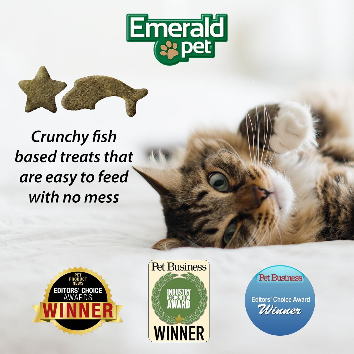 Emerald Pet Wholly Fish! Digestive Health Salmon Recipe Cat Treats