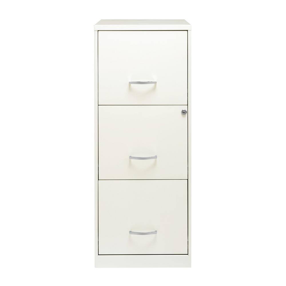 Space Solutions 18 Inch 3-Drawer Vertical Organizer Cabinet for Office White HI-22618