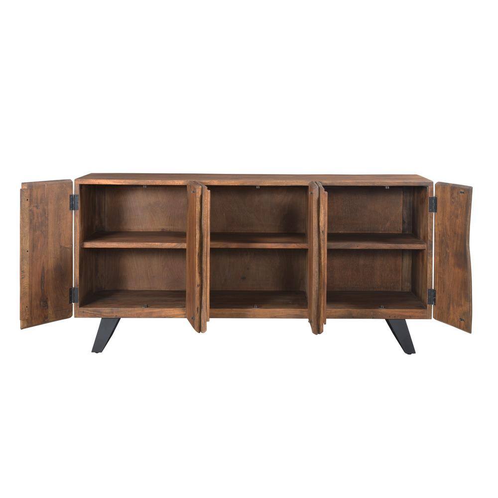 Coast To Coast Accents Sequoia Light Brown 68 in. Sideboard with 6-Doors 79715