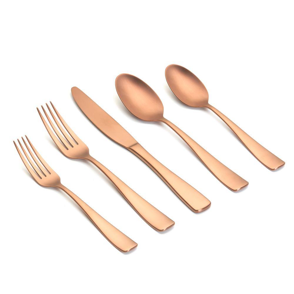 Ornative Tableware Luna 20-Piece Copper 180 Stainless Steel Flatware Set (Service for 4) ORN-063-CO