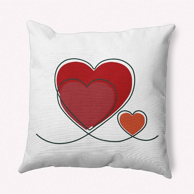 Valentine x27 s Day Hearts With Outlines Square Throw Pillow Buddha E By Design