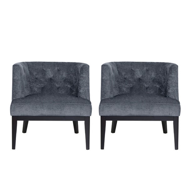 Clough Fabric or Faux Leather Tufted Accent Chair (Set of 2) by Christopher Knight Home