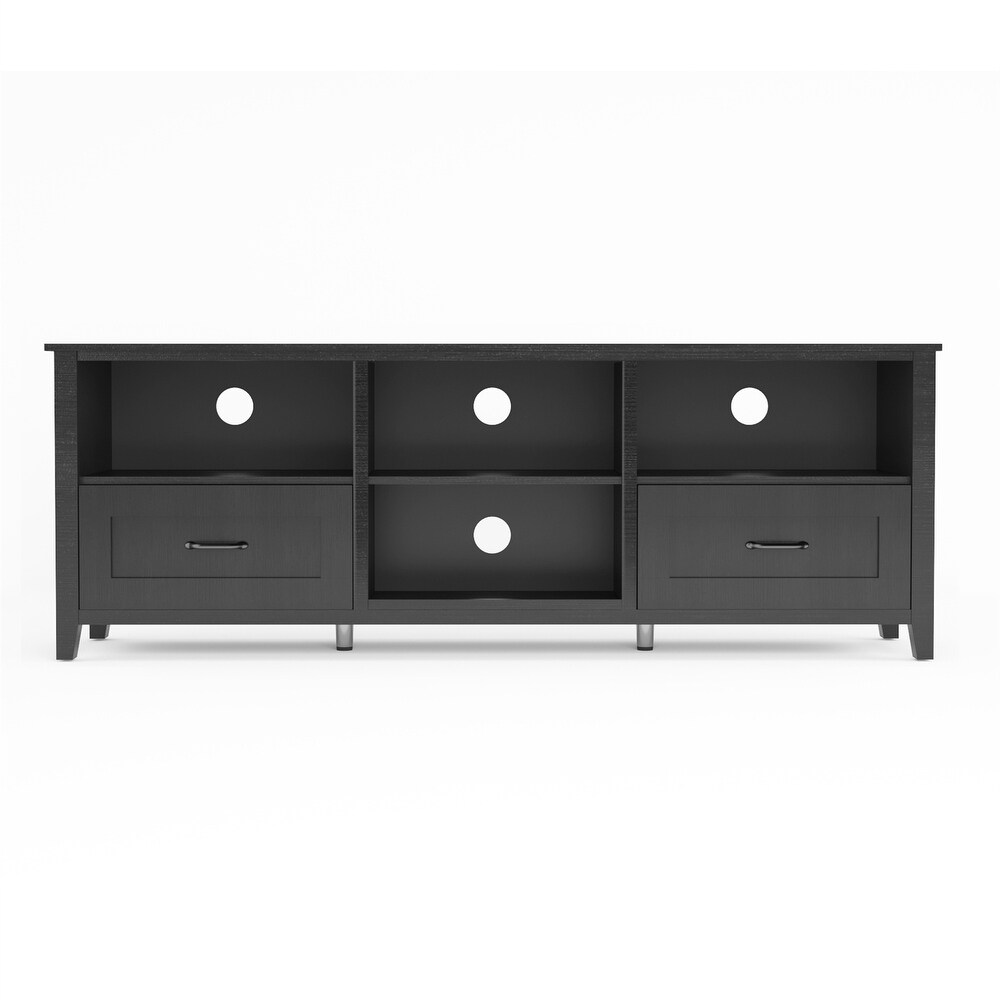 Clihome 70 Inch Length Wood Storage TV Stand