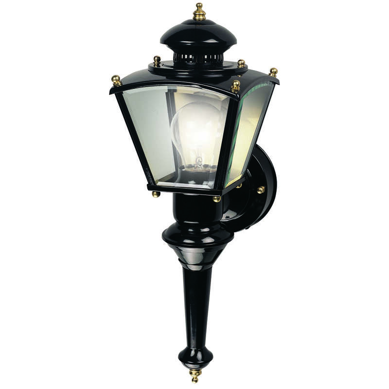 Heath Zenith Black Motion-Sensing Incandescent Wall Lantern