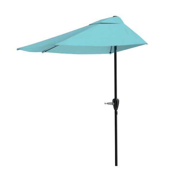 Nature Spring Half Canopy Patio Umbrella 9 x27 Blue