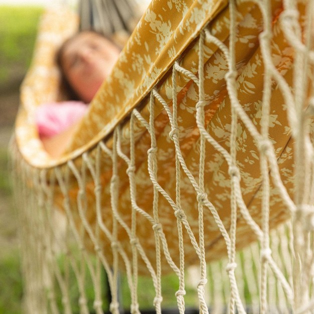 10 x27 Bryant T spun Fringe Outdoor Fabric Hammock Dark Yellow