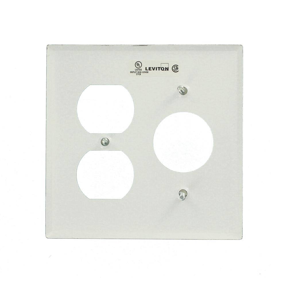 Leviton White 2-Gang 1-Duplex 1-Single Wall Plate (1-Pack) 88046