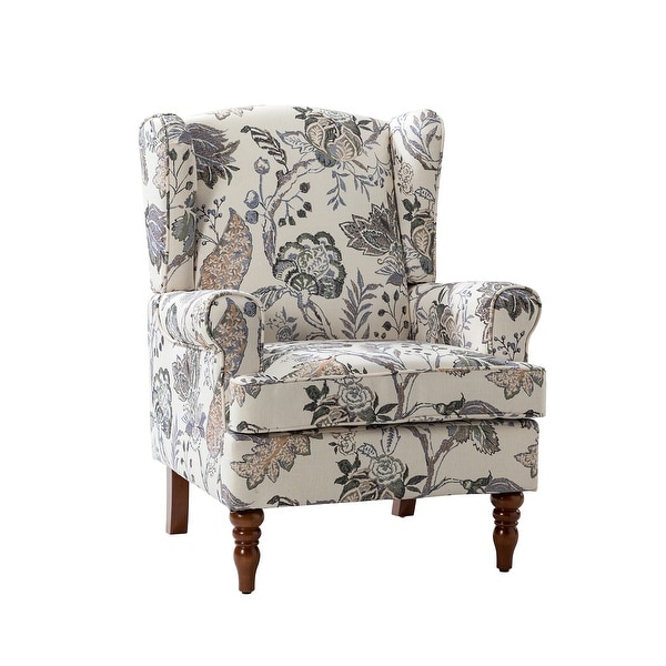 Epimethis Traditional Fabric Accent Armchair with Turned Legs by HULALA HOME