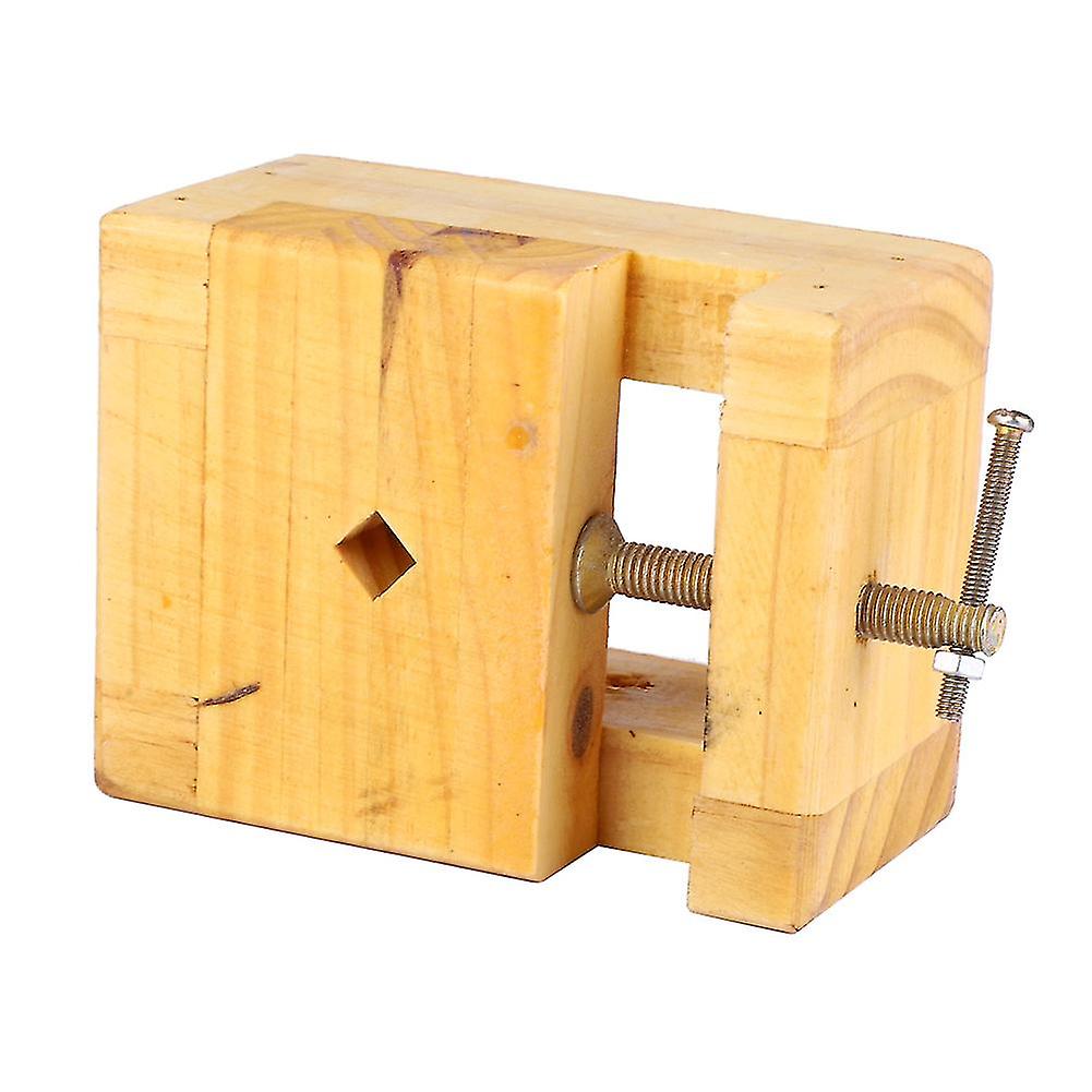 Wooden Mini Flat Pliers DIY Table Vise Stamp Clamp for Woodworking Carving (Large)