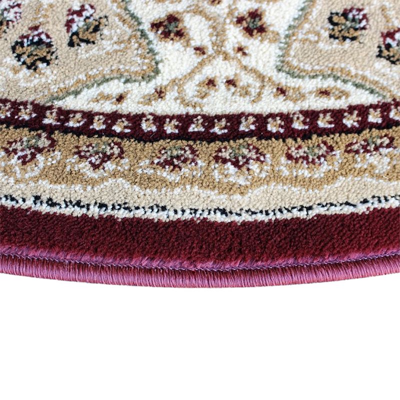 Masada Rugs Masada Rugs 7'x7' Traditional Round Area Rug in Burgundy - Design B404