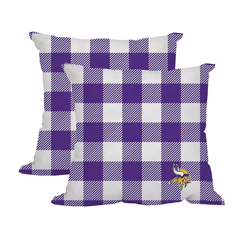 Minnesota Vikings 2-Pack Buffalo Check Plaid Outdoor Pillow Set