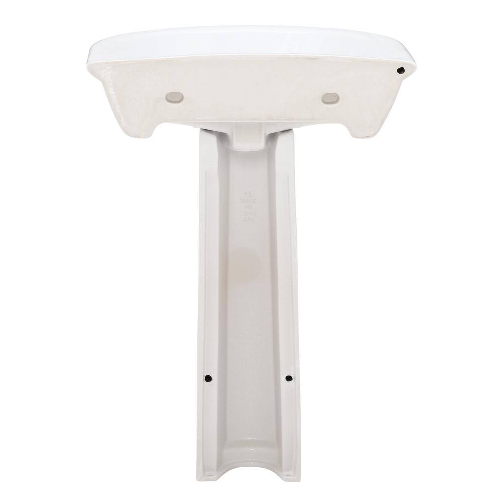 Barclay Products Karla 24 in. Pedestal Combo Bathroom Sink with 1 Faucet Hole in White 3-301WH