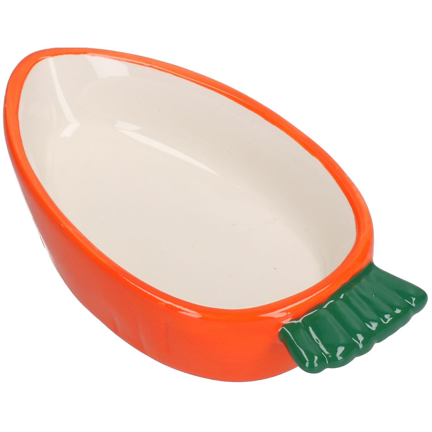 Small Animals  Pet Carrot Shaped Bowl For Nibbles Food 5.3