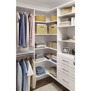 Closet Evolution Modern Raised Ultimate 84 in. W - 115 in. W White Corner Wood Closet System WH67