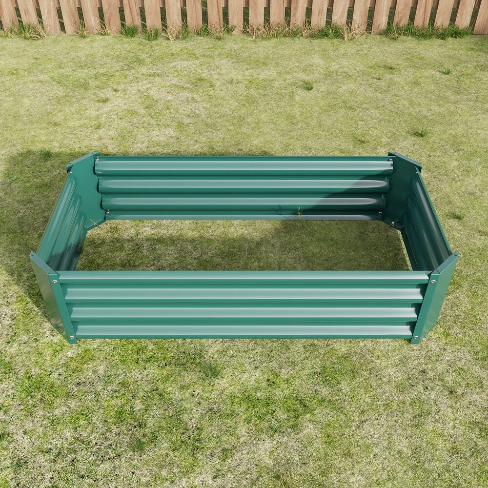 Metal Raised Rectangle Planter Beds for Plants  Metal Oval Raised Garden Bed Planter