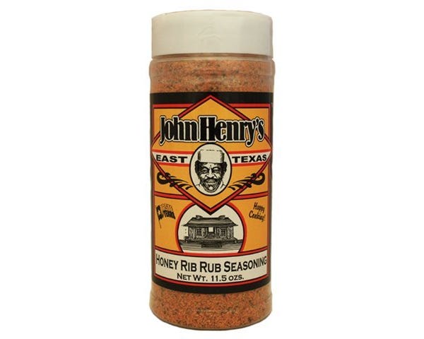 John Henrys Honey Rib BBQ Rub Seasoning， 11.5oz - HONEY RIB RUB