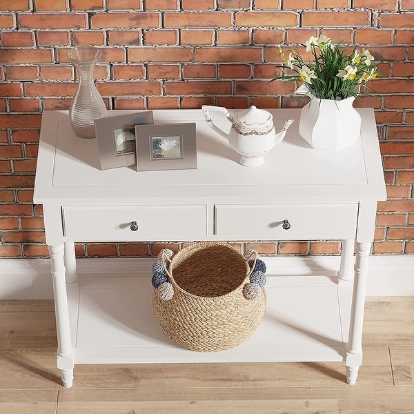 Entryway Table with Storage Drawers Console Table with Shelf