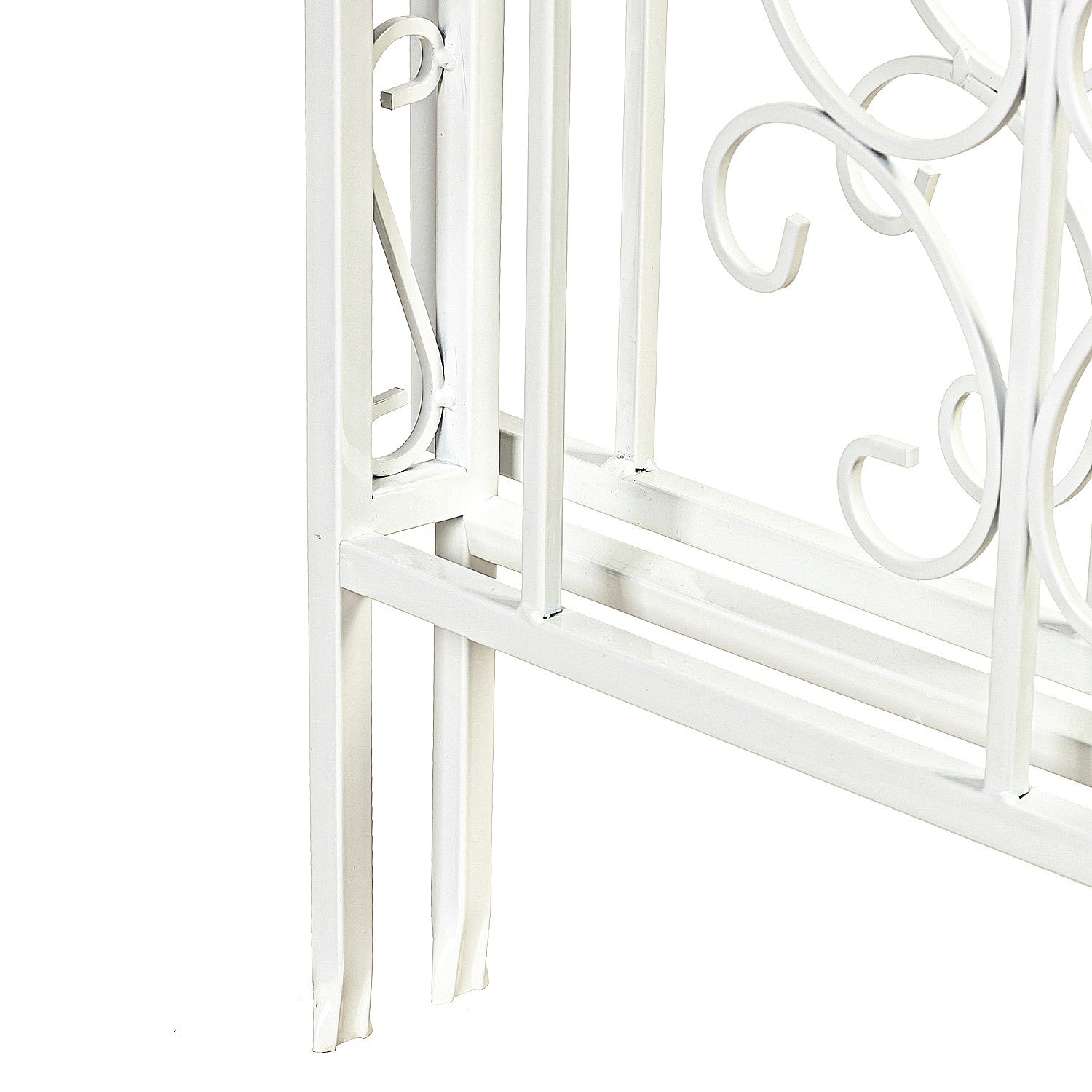 Evergreen Montebello Iron Garden Arbor, White- 53 x 84 x 23 Inches Fade and Weather Resistant Outdoor Decor