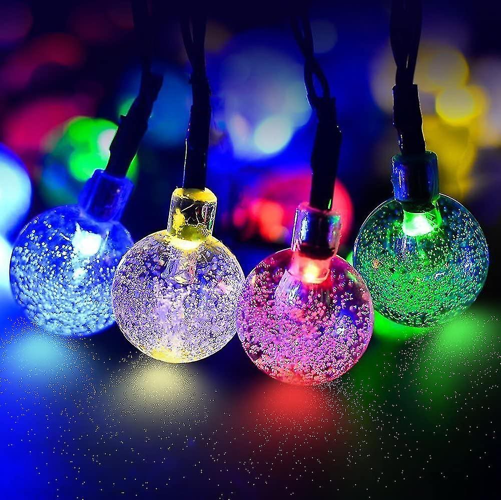 Outdoor Solar Garland， 4.5m 30 Led Crystal Ball Fairy Lights With 2 Lighting Modes Light Decoration For Christmas， Tree， Garden， Terrace， Balcony， Mul