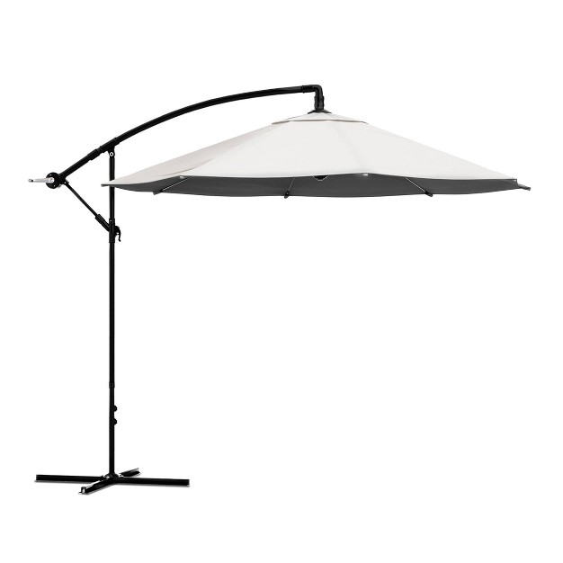 Offset 10 x27 X 10 x27 Aluminum Hanging Patio Umbrella Off white Pure Garden