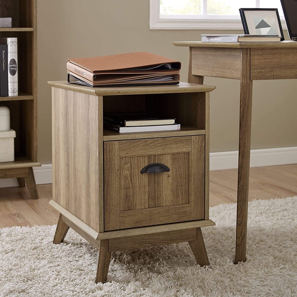 Caffoz Wooden Home Office File Cabinet with Fully Extended Drawer