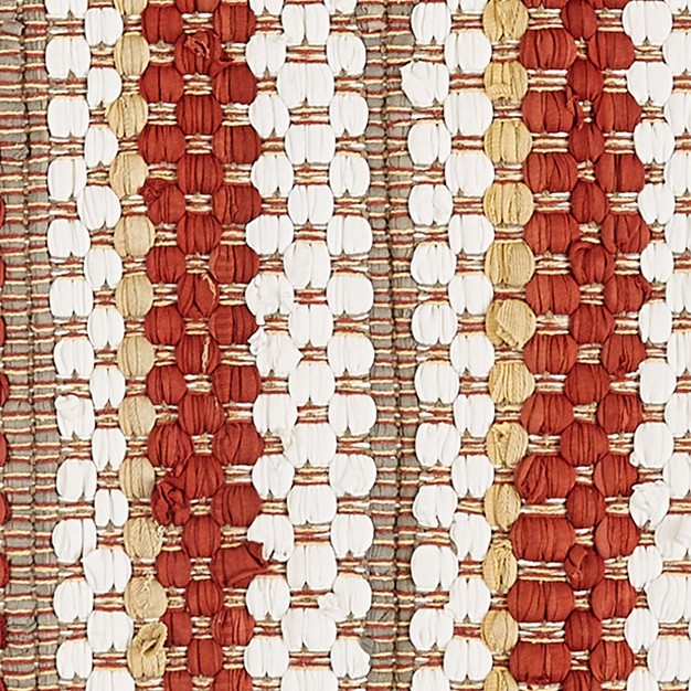 Park Designs Kingswood Red And Cream Chindi Rag Rug Runner 2 Ft X 6 Ft