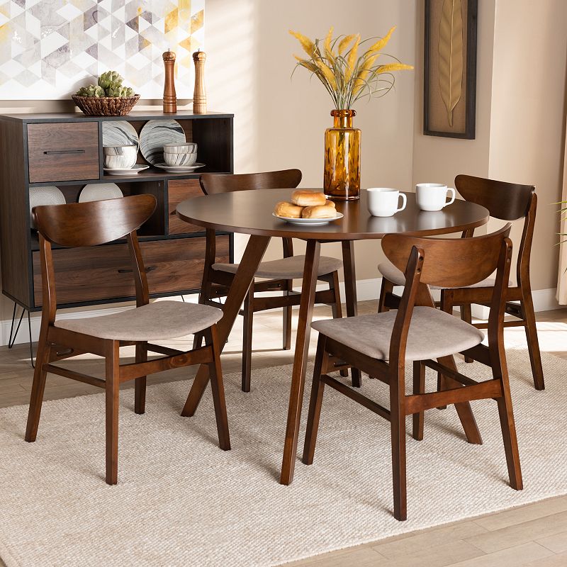 Baxton Studio Philip Dining Table and Chair 5-piece Set